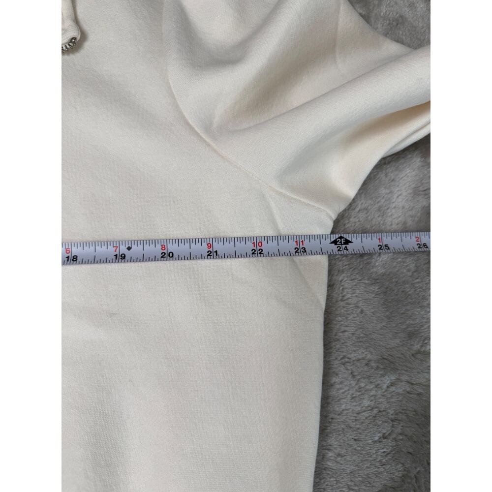 Loft Rhinestone Accented Ivory Collared 1/4 Zip Sweatshirt Womens Size XL NWOT - Picture 5 of 7